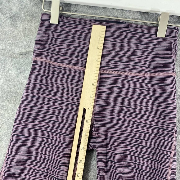 Athleta Leggings XXS Ultimate Capri Purple Striped High Rise Pocket Tight - Picture 8 of 11